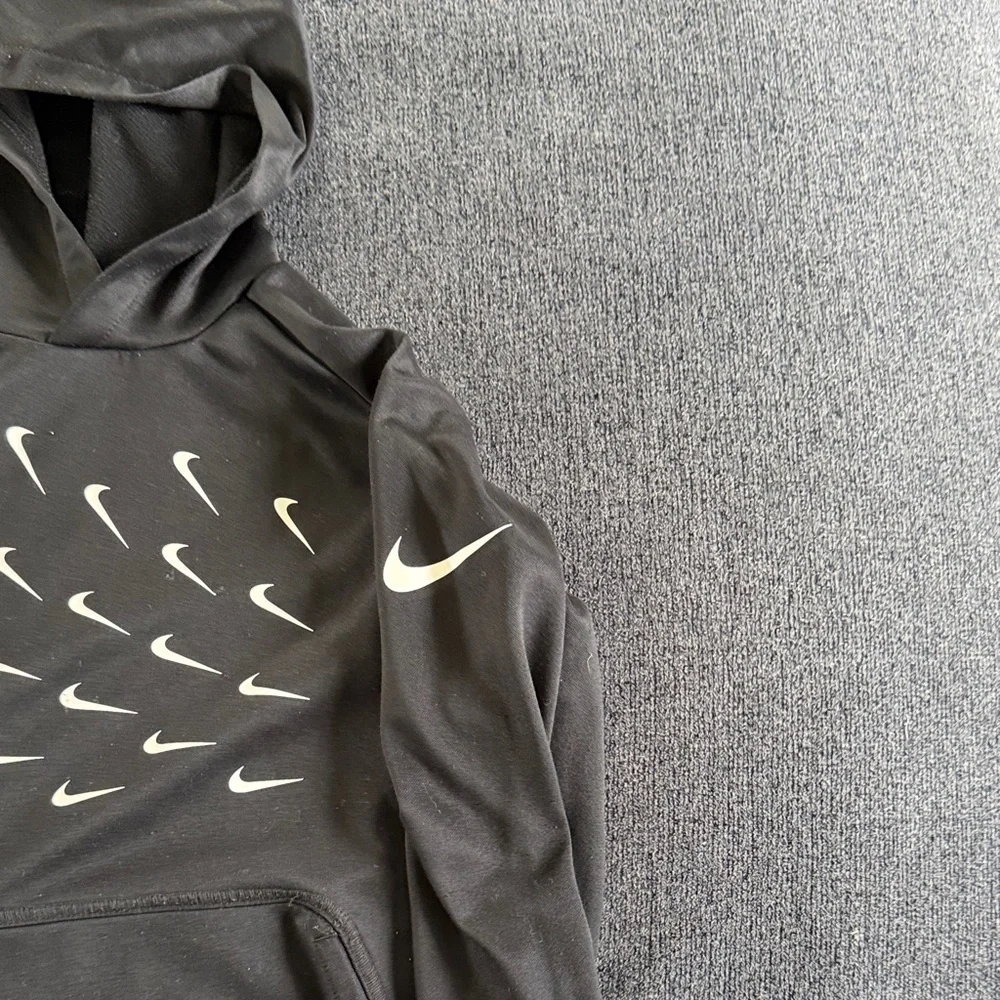 Nike Men's Black Hoodie with White Swooshes - Picture 2 of 4